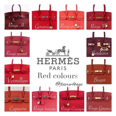 hermes bag colors|hermes bag color chart.